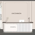 Modern Reception Desk With Wonderful Sign Laptop Table Lamp Uncommon Wall Design And Plant