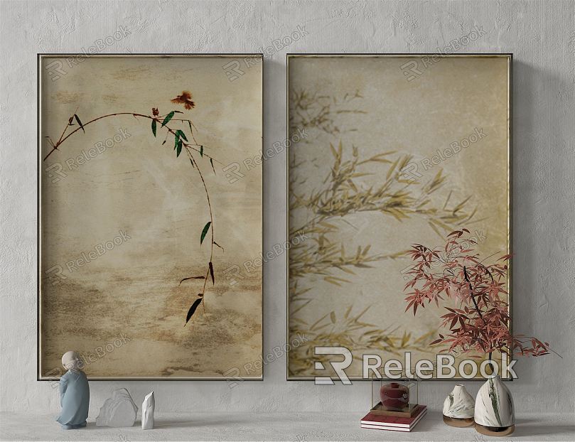 New Chinese Plant Painting Decorative Painting model