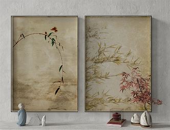 New Chinese Plant Painting Decorative Painting 3d model