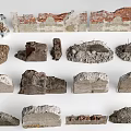 Vintage Architectural Debris Featuring Broken Bricks And Concrete Pieces 3d model