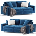 Double sofa sofa flannel sofa 3d model