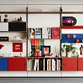 Modern Middle Ancient Bookshelf Orbit Bookshelf Wall Hanging Bookshelf Storage Rack Memphis Bauhaus 3d model