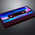 Retro Cassette Tape With Colorful Electric Design And Neon Starry Patterns