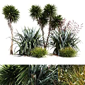 Natural Green Plant Ornamental Decoration Set With Palm Trees And Grass For Home Decor