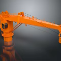 Orange Industrial Crane With Base Mount And Heavy Duty Construction Features 3d model