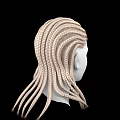 Game and Movie Character With Intricate Golden Braided Hairstyle Design