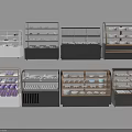 Various Styles Retail Display Cases With Glass Doors And Multiple Shelves