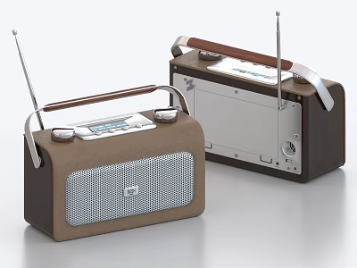 Retro Style Portable Radios With Antennas And Handles 3d model
