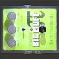 Commercial Audio Effects Pedal With Gray Enclosure Green Panel BIG MUFF Logo Knobs And Ports 3d model