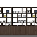 Modern Wooden Bookcase With Open Shelves And Decorative Photo Frames
