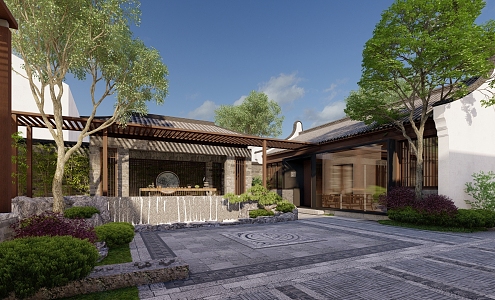 New Chinese Courtyard Landscape 3d model