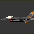 Gray Fighter Jet With Orange Yellow Accents And Missiles Attached On Wings