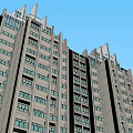 Residential Building Complex With High Rise And Low Rise Structures 3D Model Design 3d model