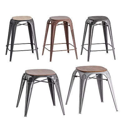 Industrial LOFT Stool Iron Stool 3d model
