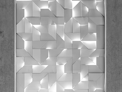 Geometric Patterned Wall Design With 3D Fold Details And Light Reflections 3d model