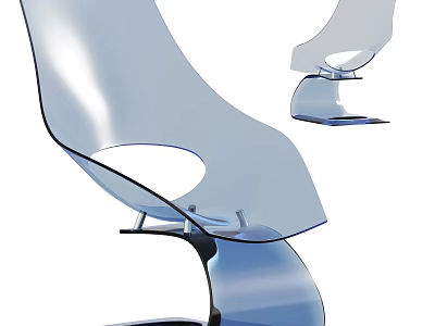 Modern Transparent Acrylic Single Chair With Sleek Curved Design and Contemporary Structure 3d model