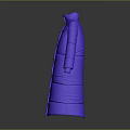 Purple Long Puffer Coat With Stand Collar And Modern Stylish Design