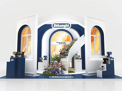 W&Gonhi Wine and Liquor Store Booth With Arched Doorway Windows And Flower Decorations 3d model