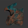 Intricate Mechanical Bird Sculpture Featuring Blue Copper Body And Metallic Wings