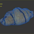 Freshly Baked Golden Brown Croissant With Chocolate Stripes And Flaky Texture