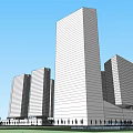 Modern Commercial Complex Design With Open Courtyard Green Spaces And Glass Facade