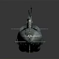 Silver Streamlined Naval Submarine As Water Transportation Vessel With Conning Tower And Smooth Hull