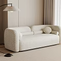 Modern Multiplayer Sofa Fabric Multiplayer Sofa Modern Floor Lamp 3d model