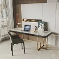 Modern desk chair computer desk 3d model