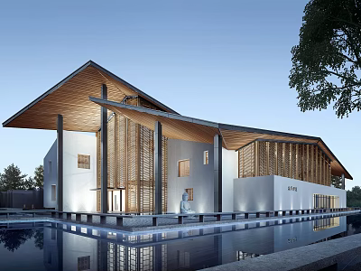 New Chinese Style Sales Office Building New Chinese Style Display Area Modern Style Sales Office Building 3d model