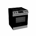 Modern Black And Silver Electric Oven With Digital Control Panel And Knobs For Kitchen Use 3d model