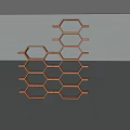 Modern Copper Hexagonal Geometric Shelf for Books and Magazines