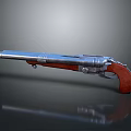 Detailed Vintage Revolver With Silver Barrel And Red Wooden Grip