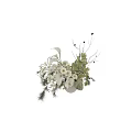 Elegant Decorative Ornament Arrangement With Flower Bouquet Green Plants And Decorative Branches