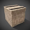 Wooden Crate With Natural Wood Texture Solid Square Structure And Top Planks