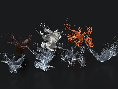 water flow liquid fluid 3d model