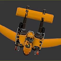 Orange Biplane Passenger Aircraft Model With Unique Design And Retro Features