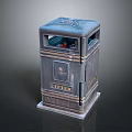Vintage Decorative Metal Litter Bin With Double Openings And Base Stand