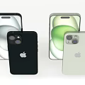 Apple iPhone Smartphones Featuring Black And Green Back Design With Camera Module 3d model
