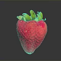 Vibrant Red Strawberry With Green Leaves As Household Item On Black Surface