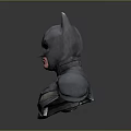 Detailed Batman Bust Sculpture With Gray Armor Mask And Chest Design Features