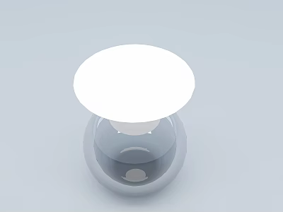 Modern Bar Counter Design With Round White Top And Transparent Base 3d model