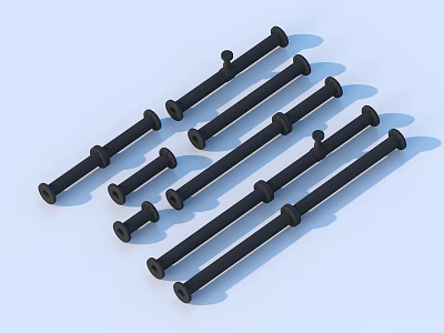 Black Long Household Items With Various Sizes For Everyday Practical Use 3d model