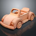 Electric Wooden Toy Convertible Car with Open Top Seat and Round Wheels