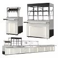 Stainless Steel Commercial Display Cabinets With Marble Countertops And Glass Doors