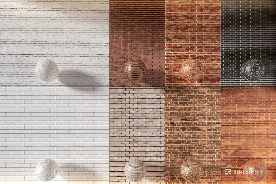 Different Styles Of Floor Tiles With Various Textures And Colors 3d model 