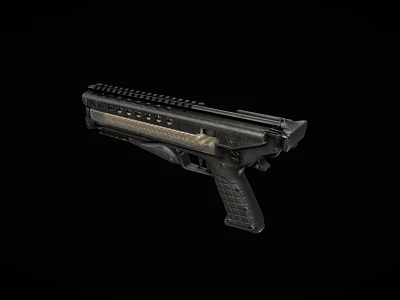 Modern Tactical Pistol With Black Finish Textured Grip And Rail System Design 3d model