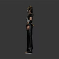 Stylish 3D Character With Colorful Braids Mask Wristbands Star Pattern Cargo Pants And Sneakers
