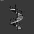 Elegant Modern Spiral Staircase Decoration with Soft Lighting White Steps and Metal Railing