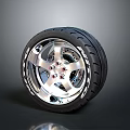 Modern Car Wheel Rim with Silver Spoke Design and Black High Performance Tire