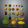 Artistic Animal Shaped Arrangement Using Various Fresh Fruits On Dark Background